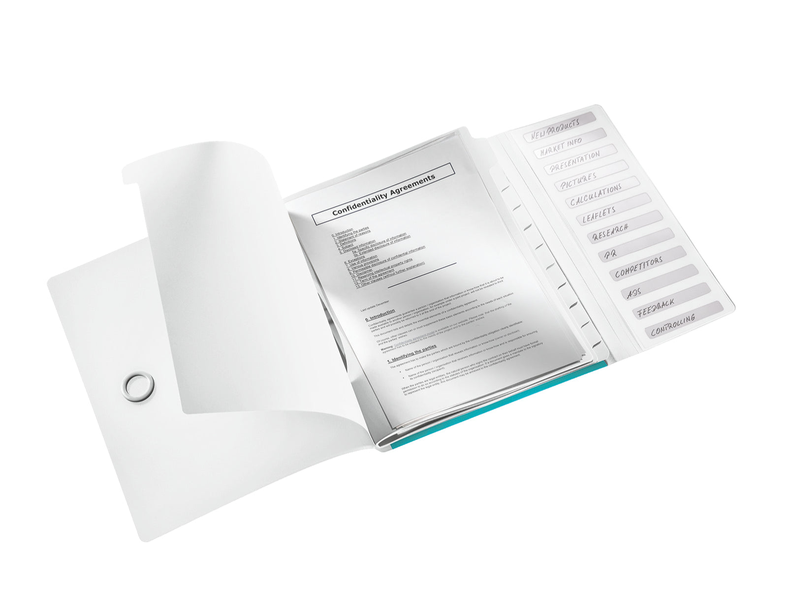 Leitz WOW Fächermappe A4 – 12 Fächer, Gummiband, Polypropylen (PP), Blau, Metallisch