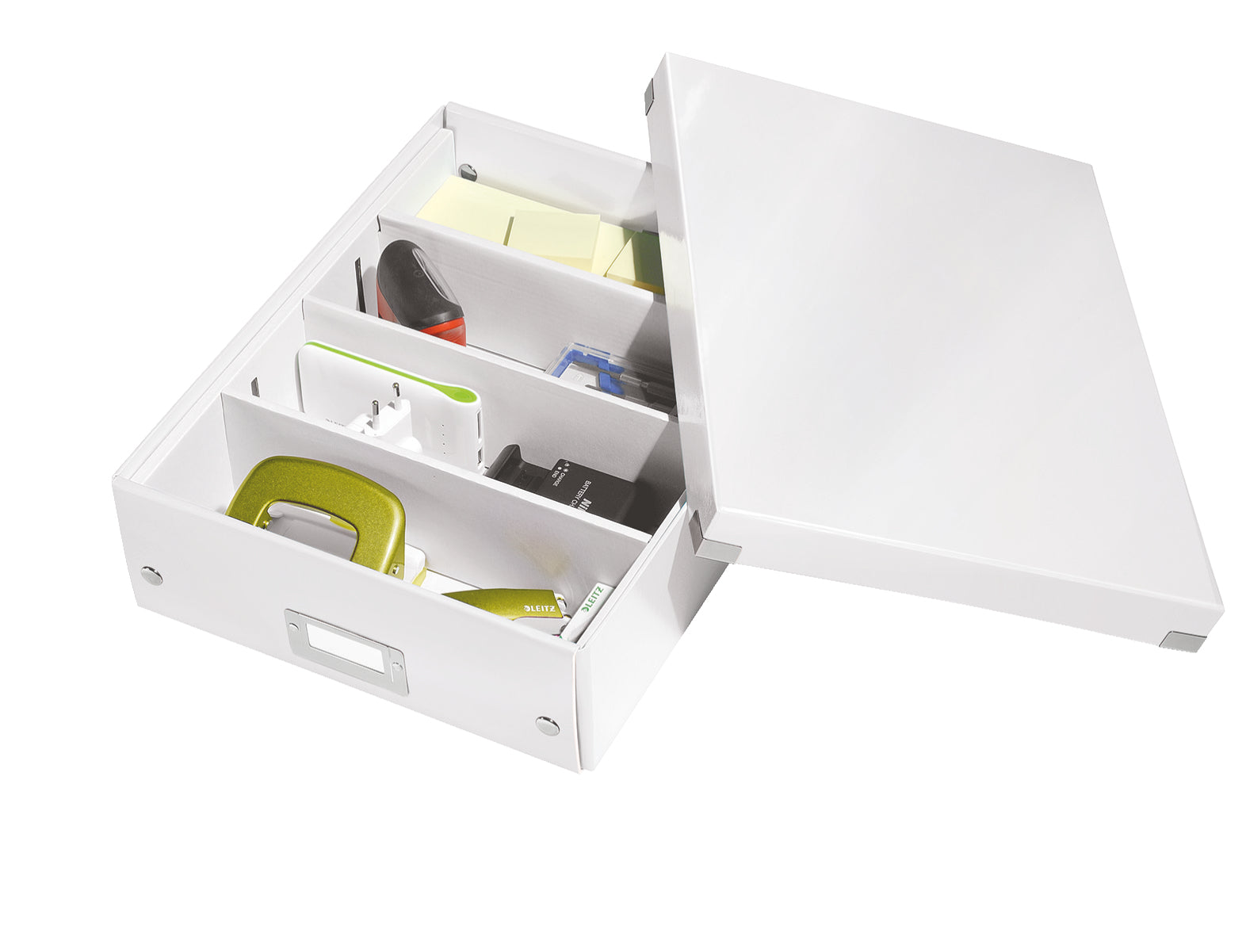 Leitz Click&Store Aufbewahrungsbox B 282 × H 40 × T 373 mm – mit Deckel, stapelbar, weiss