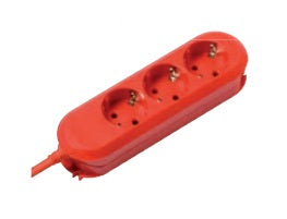 Bachmann SMART – Steckdosenleiste, 3× Schuko (Typ F), 3 m, Stecker CEE 7/7, mit erhöhtem Berührungsschutz