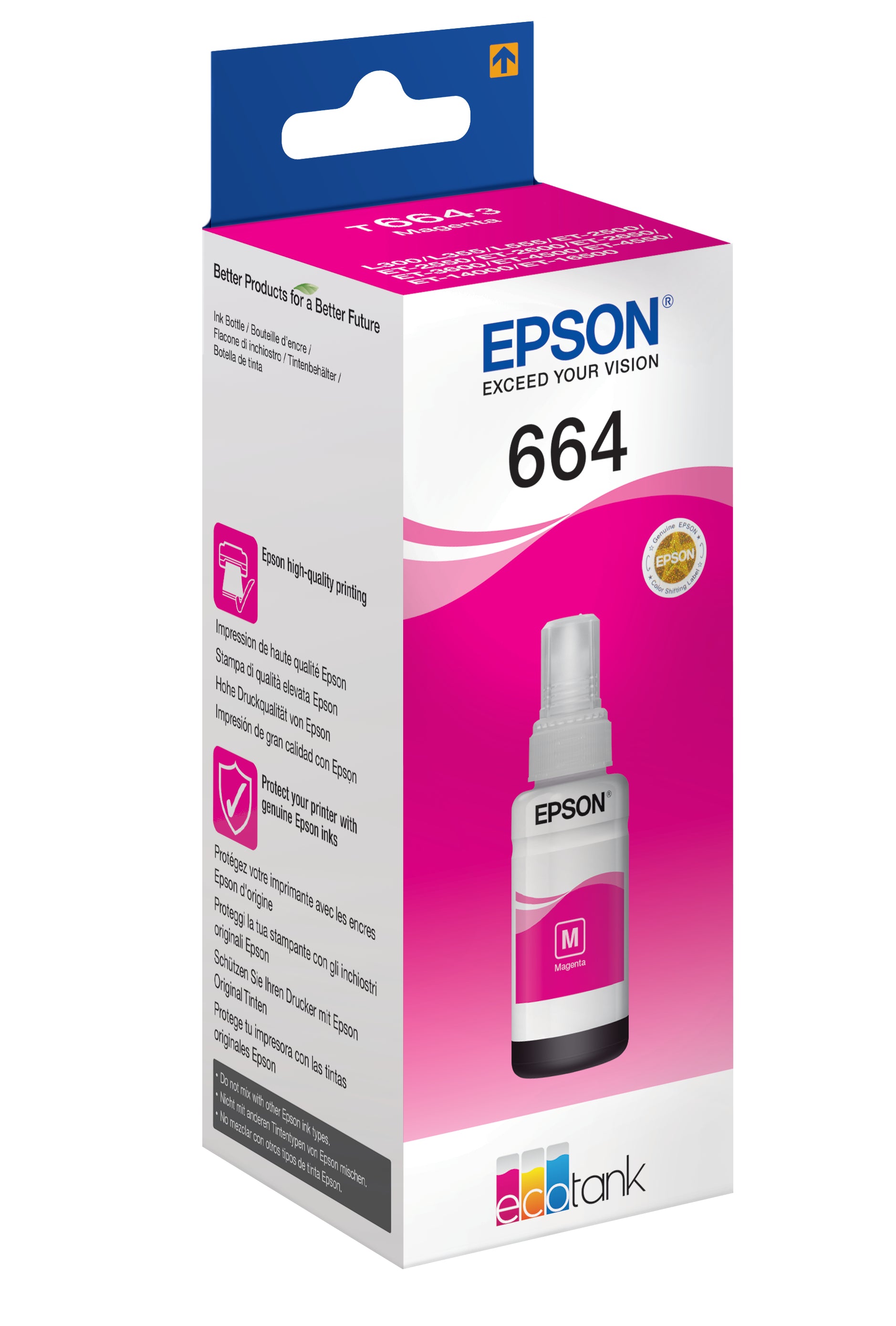 Epson Tintenpatrone T6643, Magenta – für Tintenstrahldrucker/Multifunktionsgeräte
