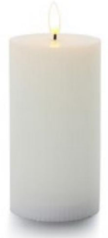 Balthasar LED Zylinderkerze – Ø 7,5 × 14 cm – Wachs, weiss