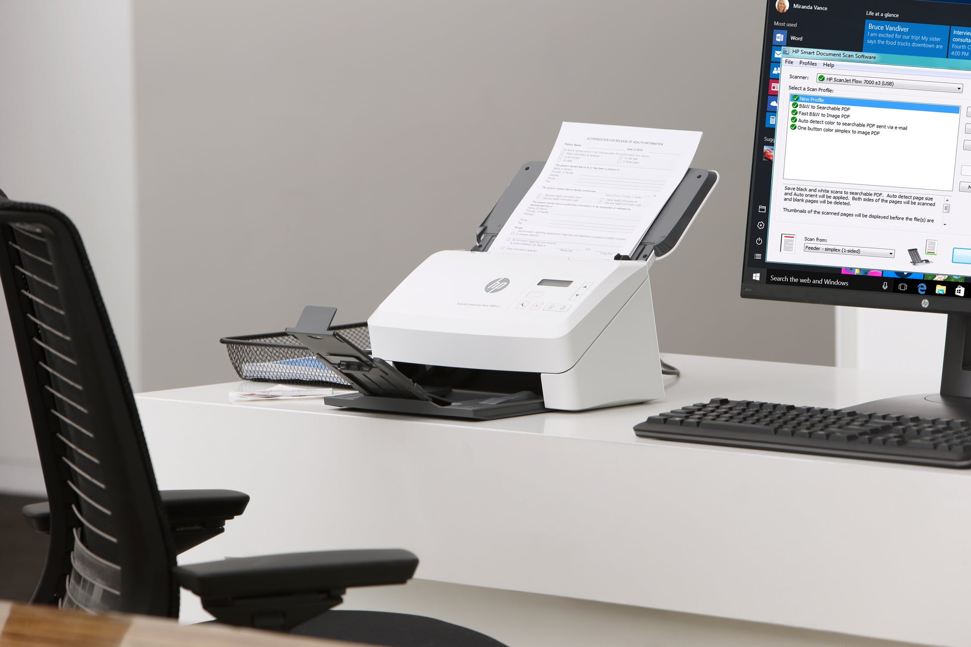 HP SCANJET ENTERPRISE FLOW 7000 S3 – Dokumentenscanner, Duplex, 75 Seiten pro Minute