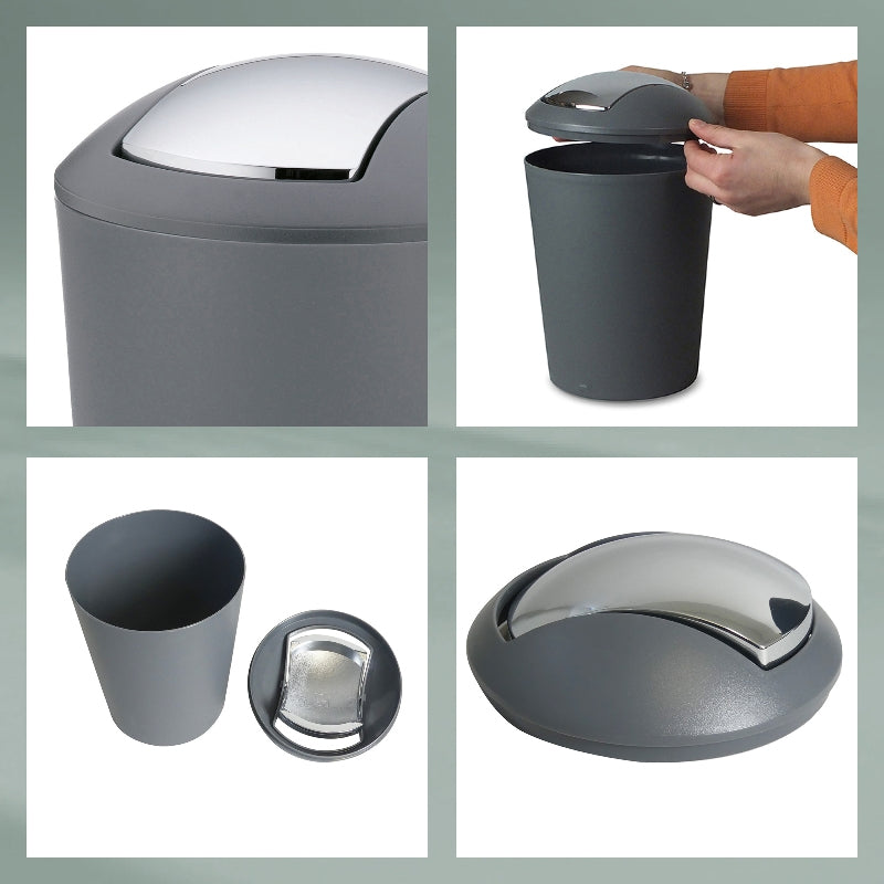 Kela Kosmetikeimer Marta – 1,7 l – Kunststoff, rund – schwarz