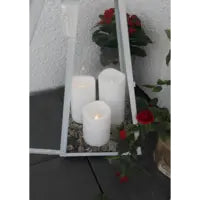 Star Trading LED-Säulenkerze – Ø 7,5 × 18 cm – weiss, 3-teilig, Timerfunktion