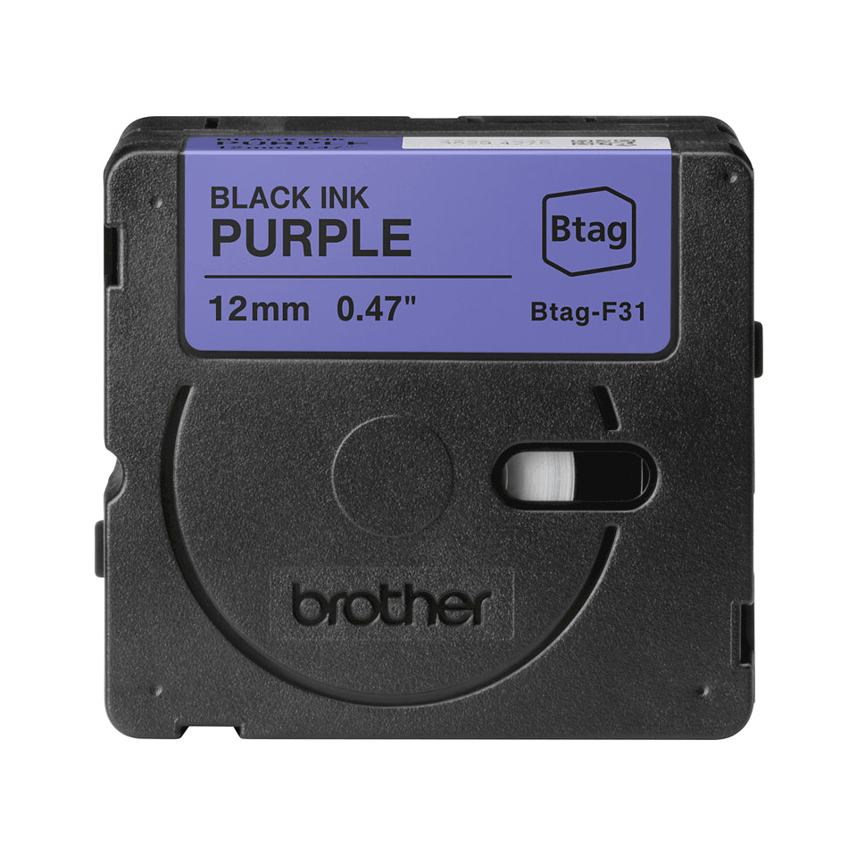 Brother Schriftband – 12 mm × 4 m, violett, schwarz