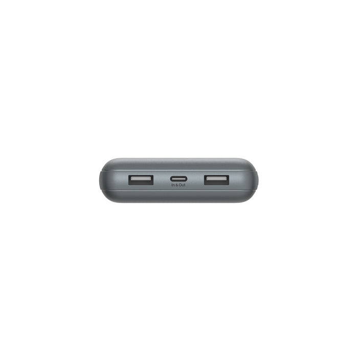 Belkin Powerbank 20000 mAh, PD 39 W, 1× USB-C, 2× USB-A, für Smartphones, Tablets und Smartwatches, Grau