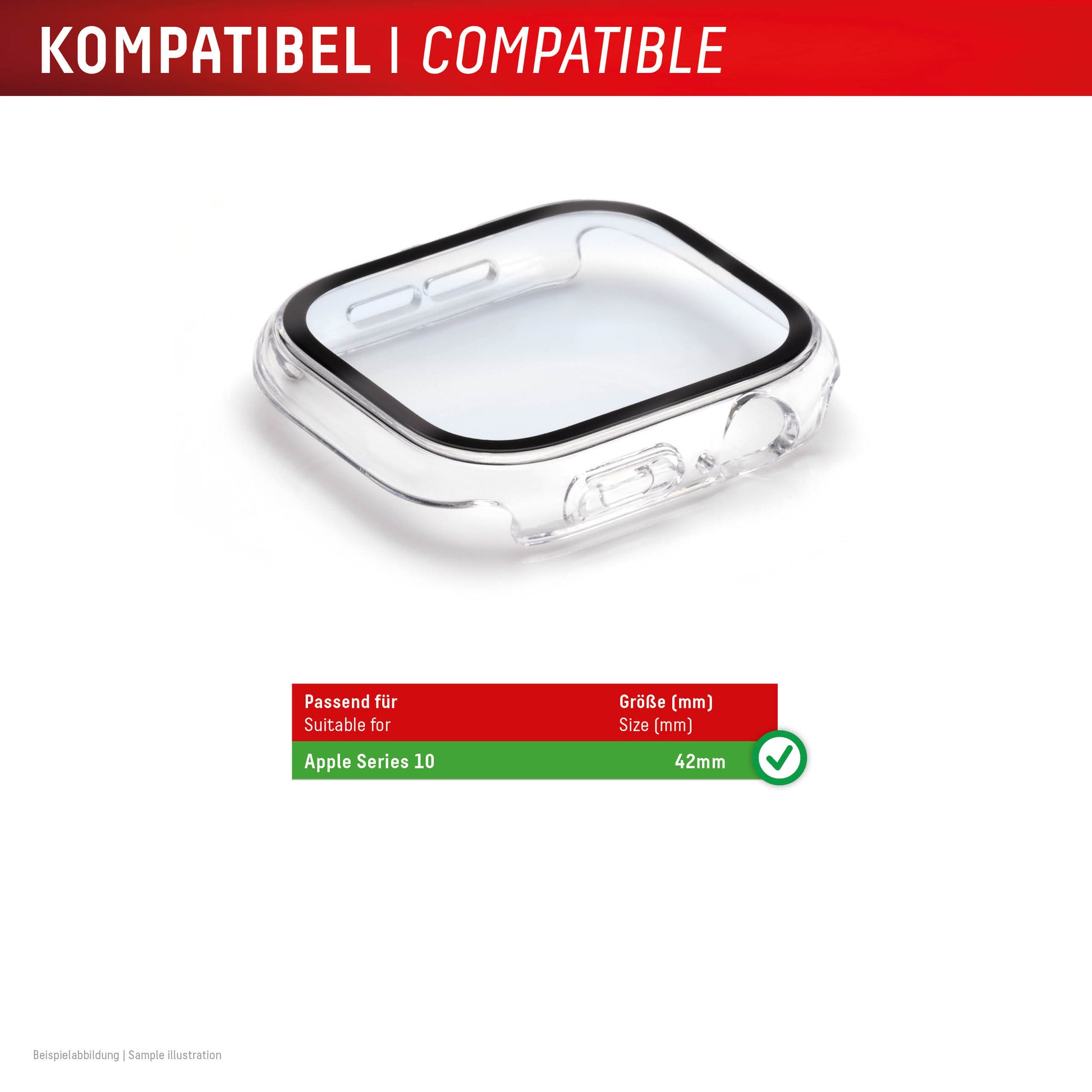 E.V.I. Displayschutz für Apple Watch Series 10 42 mm – Polycarbonat, Transparent