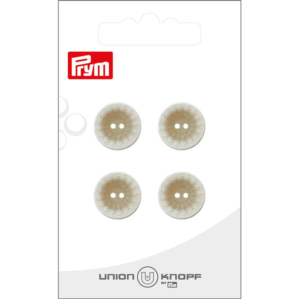 Prym Knöpfe Ø 15 mm – Polyester, Creme, 4 Stück