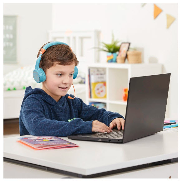 Hama Teens Guard II – On-Ear Headset – Bluetooth, max. 85 dB, Abnehmbares Mikrofon – Blau/Orange – bis 50 h