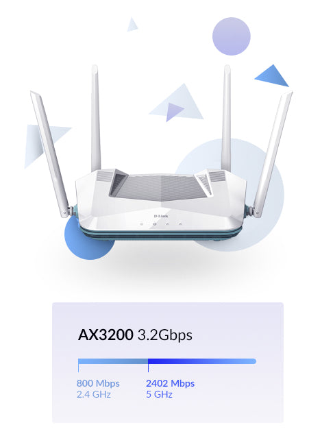 D-Link EaglePro R32/E – Mesh-System, Wi-Fi 6, bis 2402 Mbit/s, 4x RJ-45 LAN, 1x RJ-45 WAN