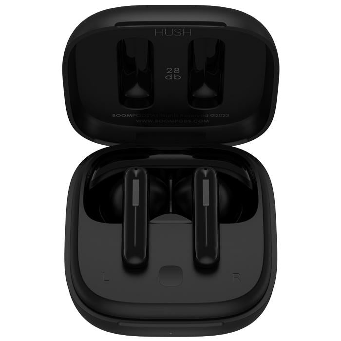 Boompods Hush TWS In-Ear – ANC, mit Ladecase, Schwarz, BT 5.0
