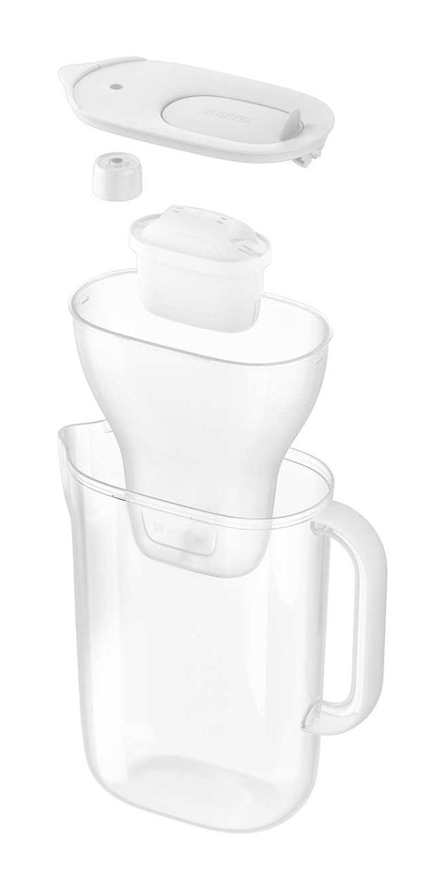 BRITA Style Essential – Wasserfilter-Kanne 2,4 l, Filterwechselanzeige, Kunststoff, Weiss