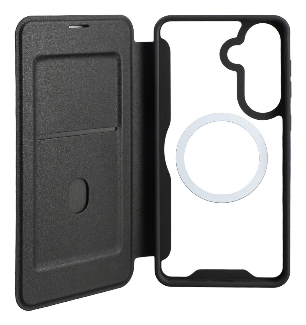 4smarts Urban Pro Wallethülle – für Samsung Galaxy S26+ – MagSafe, 1 Kartenfach, PU, Schwarz, Magnetverschluss