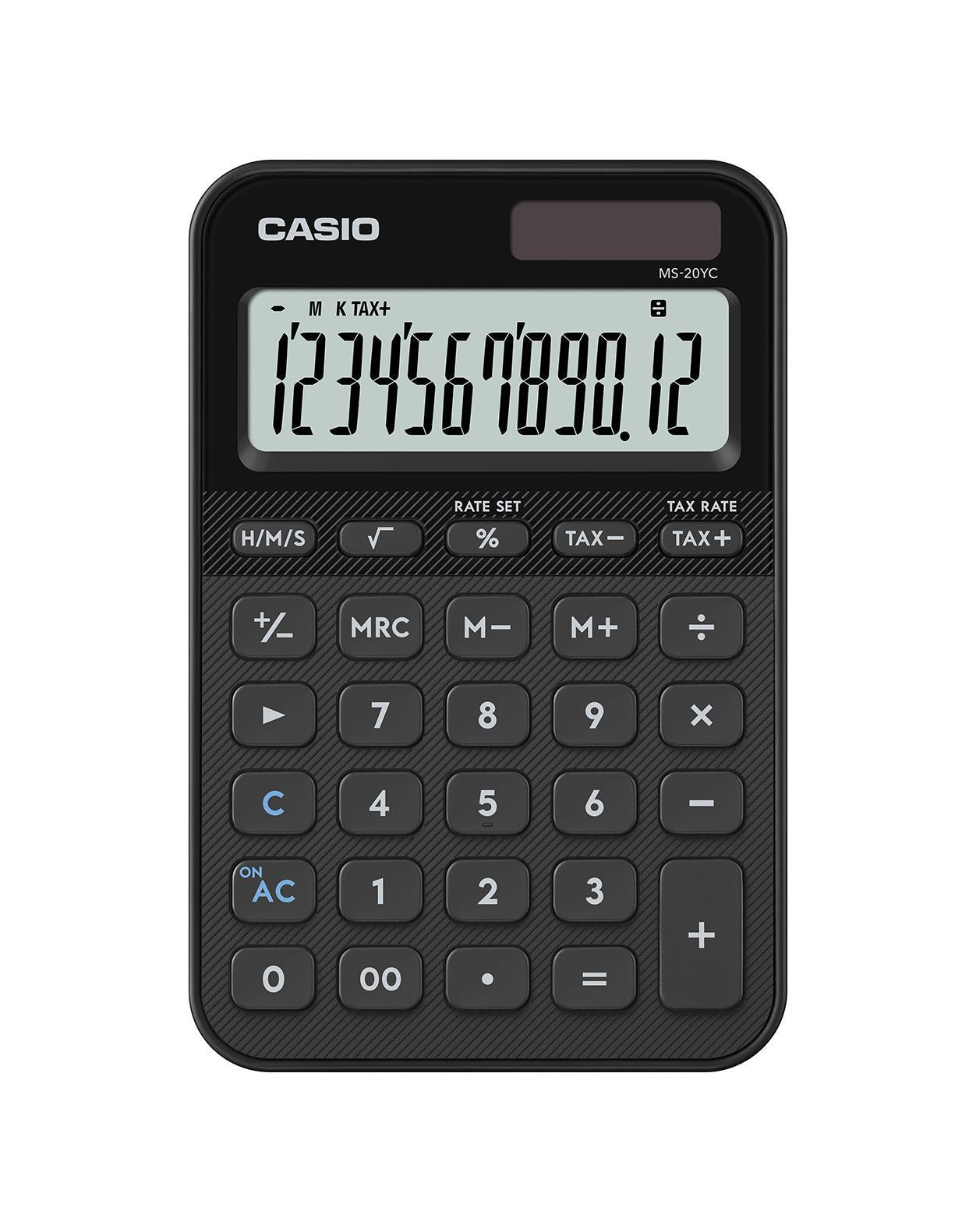 Casio Tischrechner MS-20YC – Solar/Batterie – Schwarz