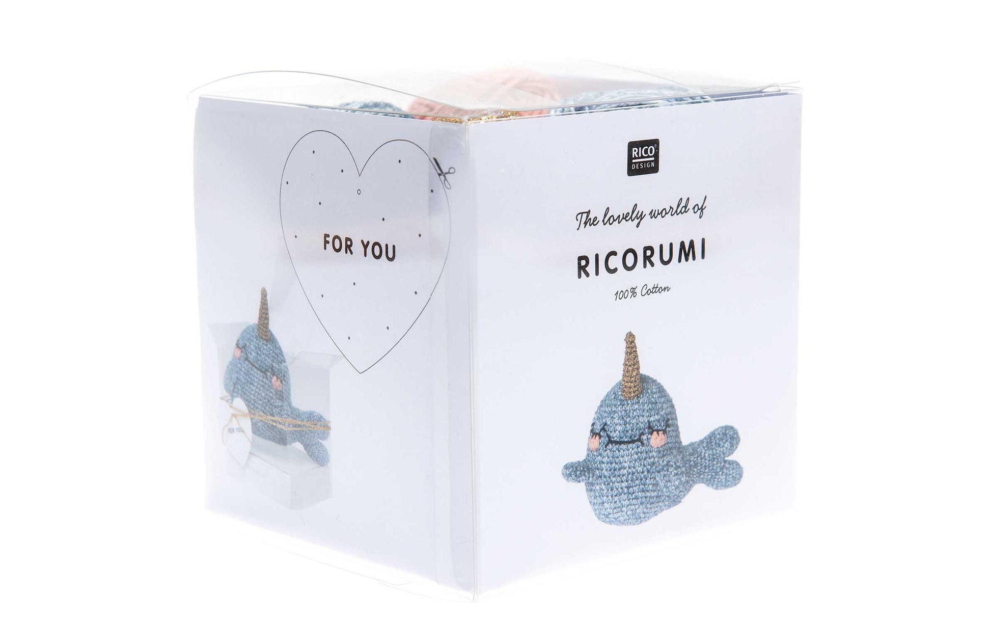Rico Design Creative Ricorumi Häkelset Mehrfarbig – Narwal, 25 g, 57,5 m, 100% Baumwolle