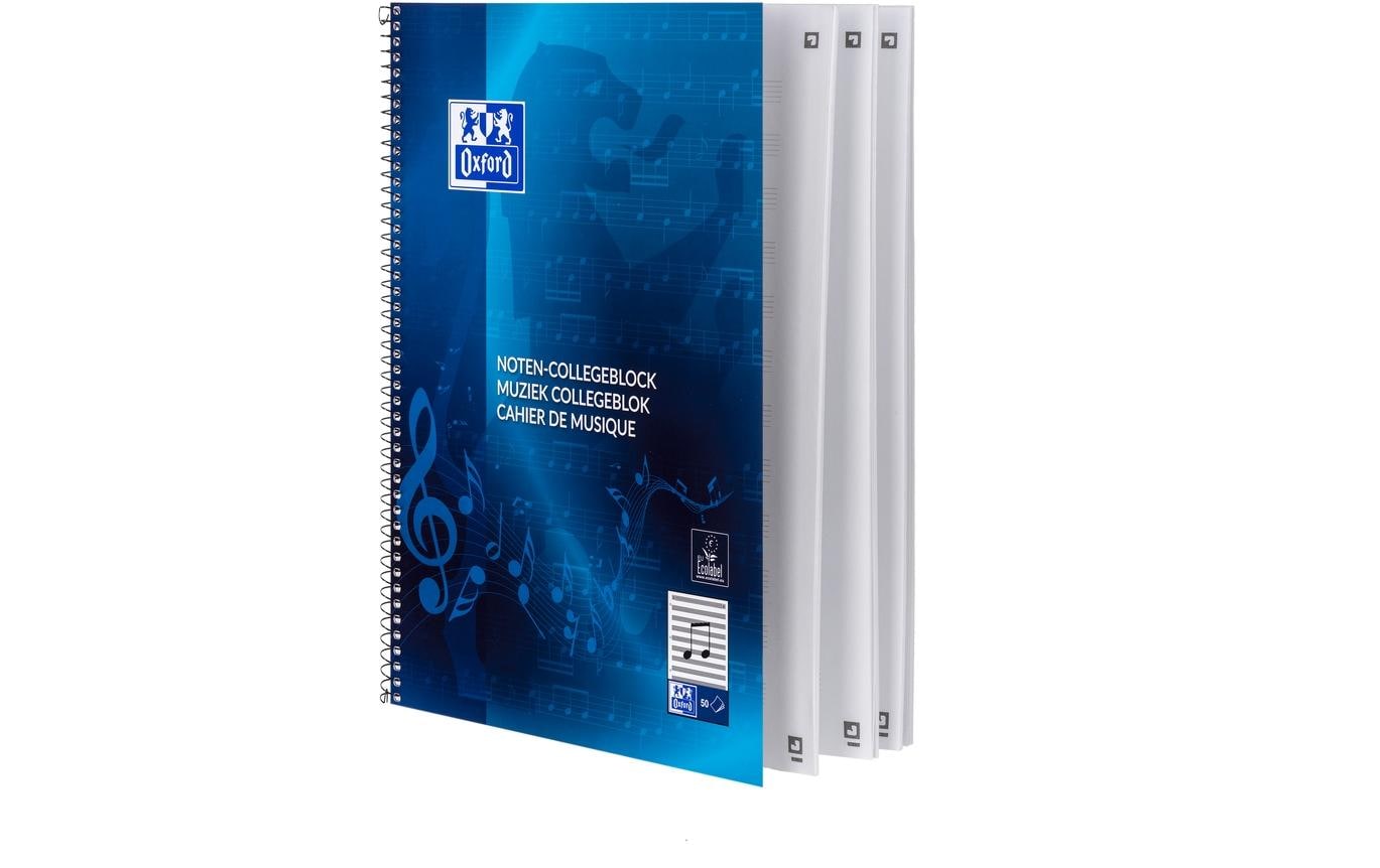 Oxford Collegeblock – A4 – 90 g/m² – Softcover, mikroperforiert, Ausreisshilfe, Beschriftungsfeld, blau