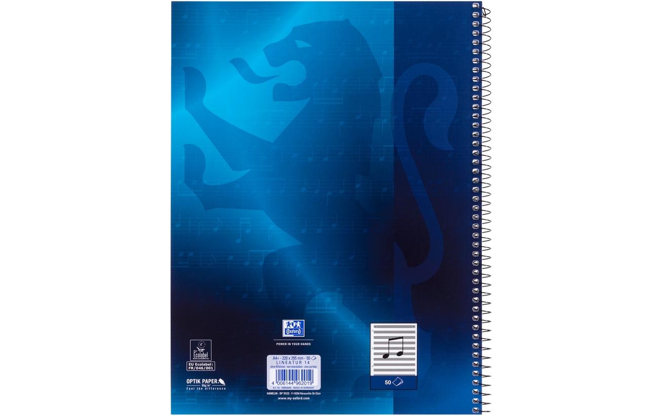 Oxford Collegeblock – A4 – 90 g/m² – Softcover, mikroperforiert, Ausreisshilfe, Beschriftungsfeld, blau