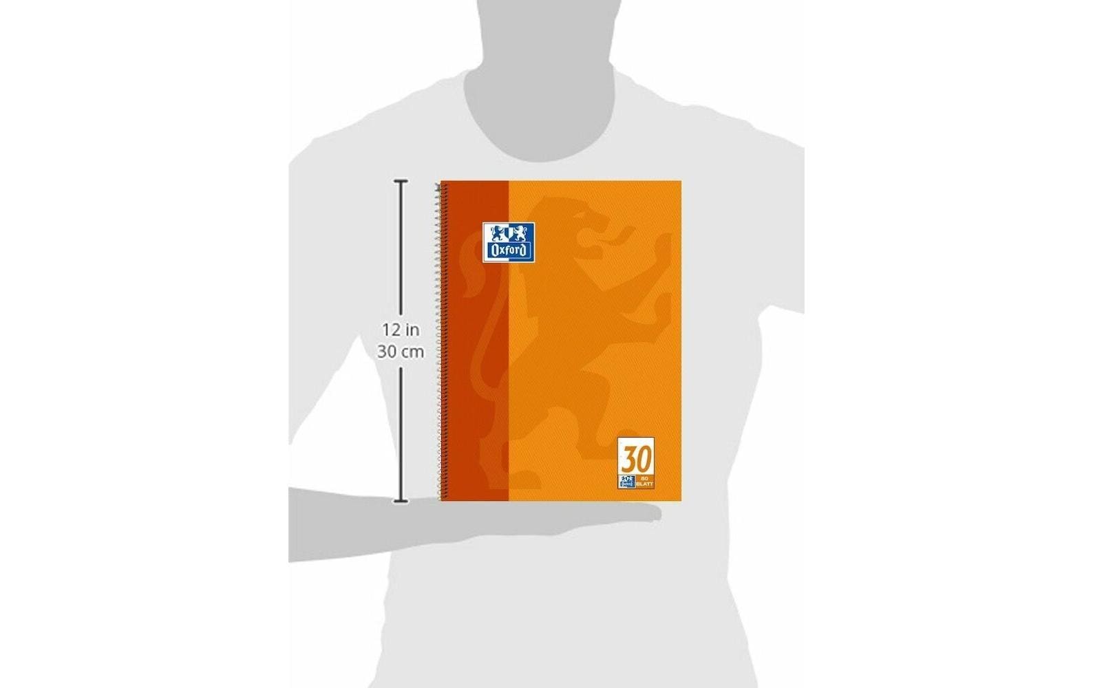 Elba Collegeblock A4+, blanko, Spiralbindung, Karton, 80 Blatt, perforiert, 90 g/m² – orange