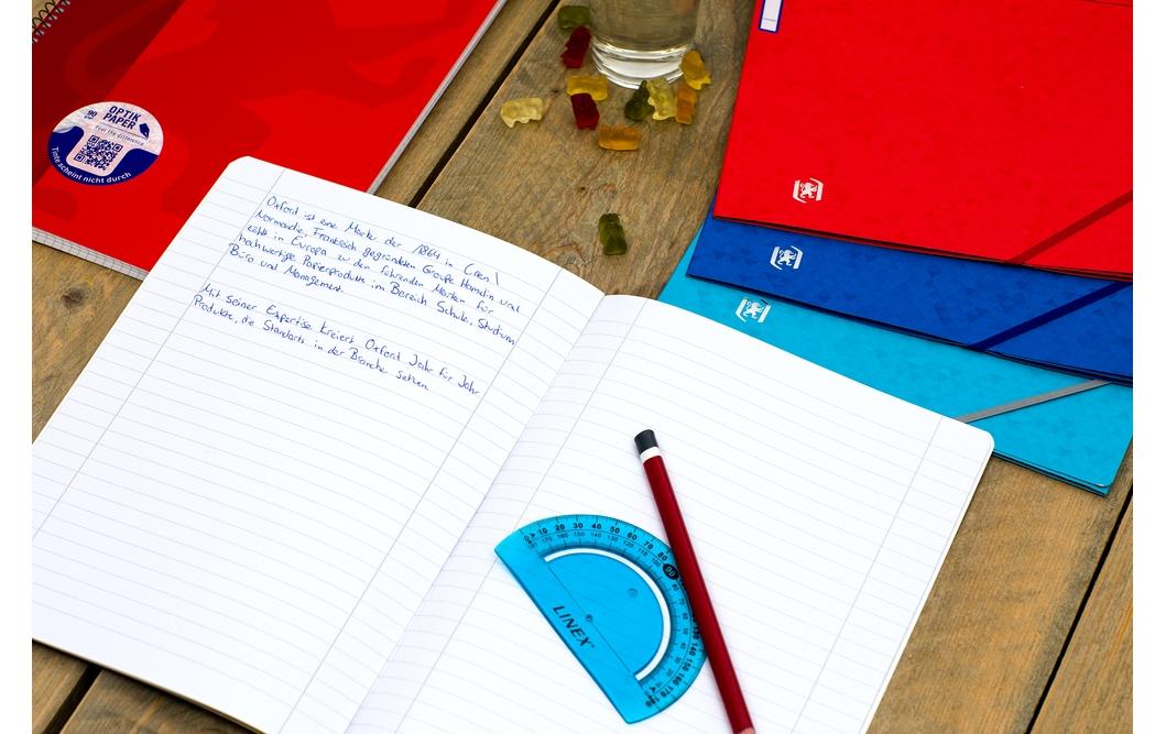 Oxford Collegeblock A4+, sortiert, Spiralbindung, Karton, 80 Blatt, 4-fach gelocht, perforiert – hellgrün