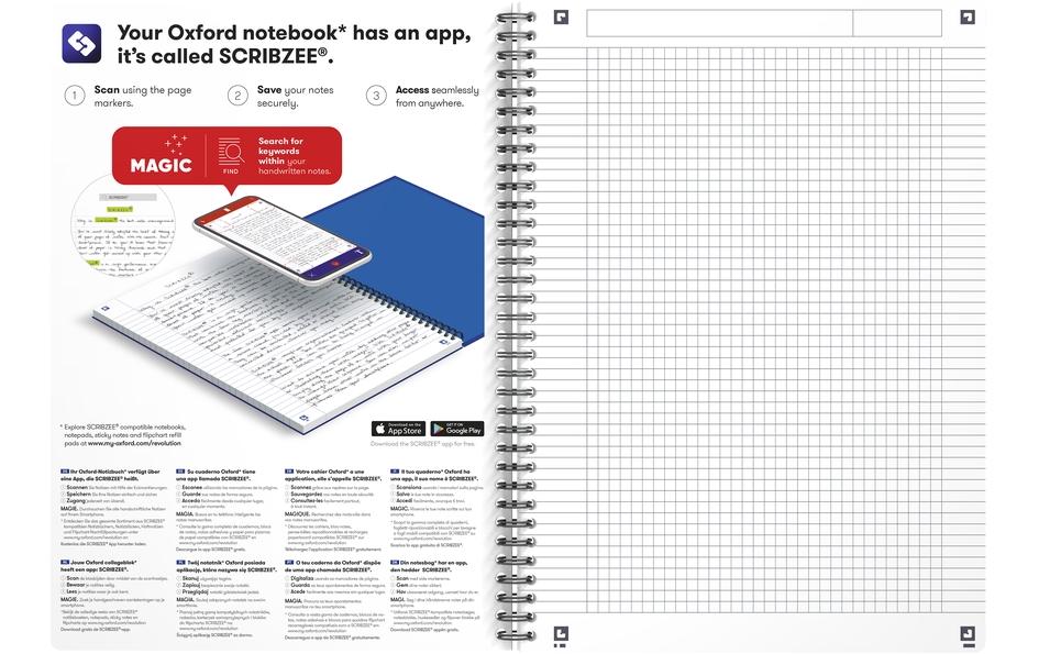 Elba Oxford Spiralheft – A4 – kariert 5 mm – 90 Seiten – 90 g/m² – Spiralbindung, schwarz