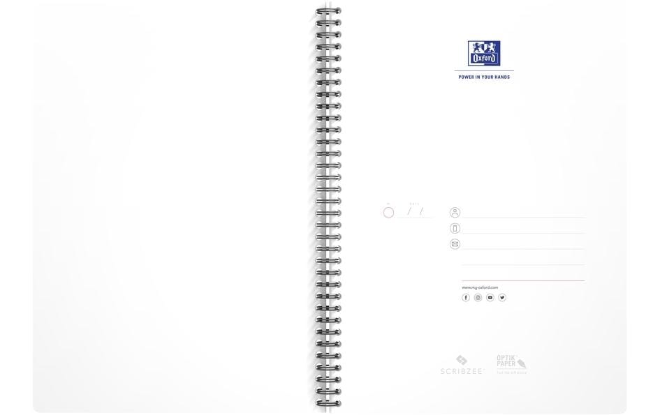 Elba Oxford Spiralheft – A4 – kariert 5 mm – 90 Seiten – 90 g/m² – Spiralbindung, schwarz