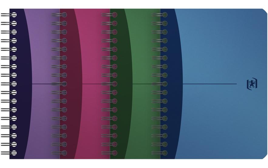 Elba Collegeblock A6, kariert, Spiralbindung, 90 Blatt, 90 g/m² – farbig sortiert (blau, grün, rot, lila)