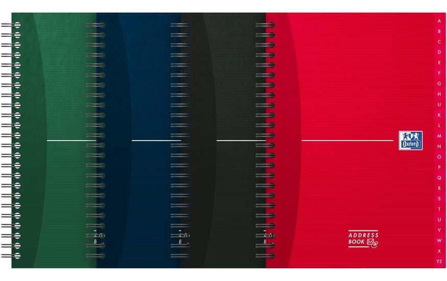 Elba Adressbuch – A5 – liniert 5 mm – 72 Seiten – 90 g/m² – Spiralbindung, assortiert, grün