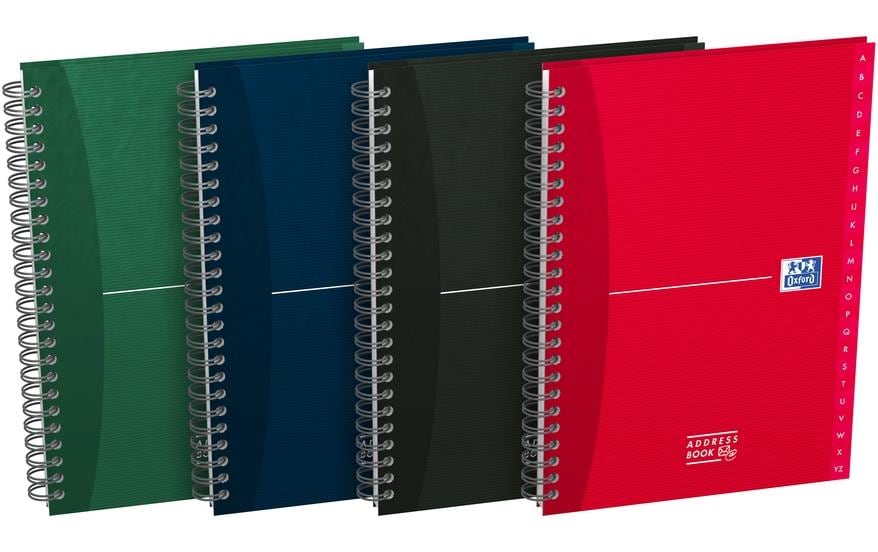 Elba Adressbuch – A5 – liniert 5 mm – 72 Seiten – 90 g/m² – Spiralbindung, assortiert, grün