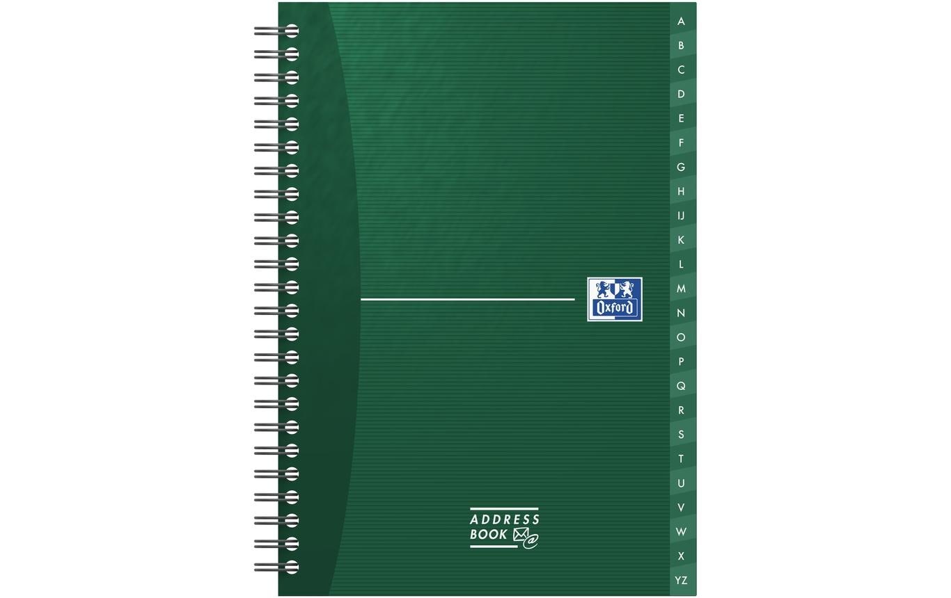 Elba Adressbuch – A5 – liniert 5 mm – 72 Seiten – 90 g/m² – Spiralbindung, assortiert, grün