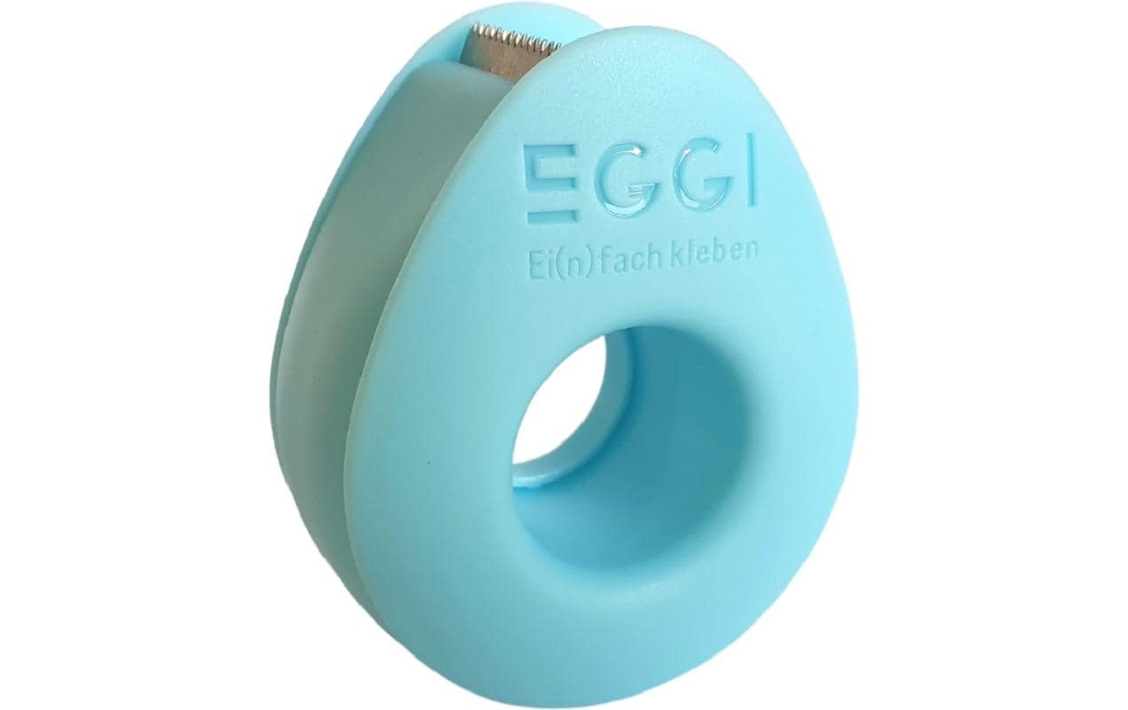 EGGI Handabroller – für Klebeband bis 19 mm × 10 m, Recycling-Kunststoff, Blau