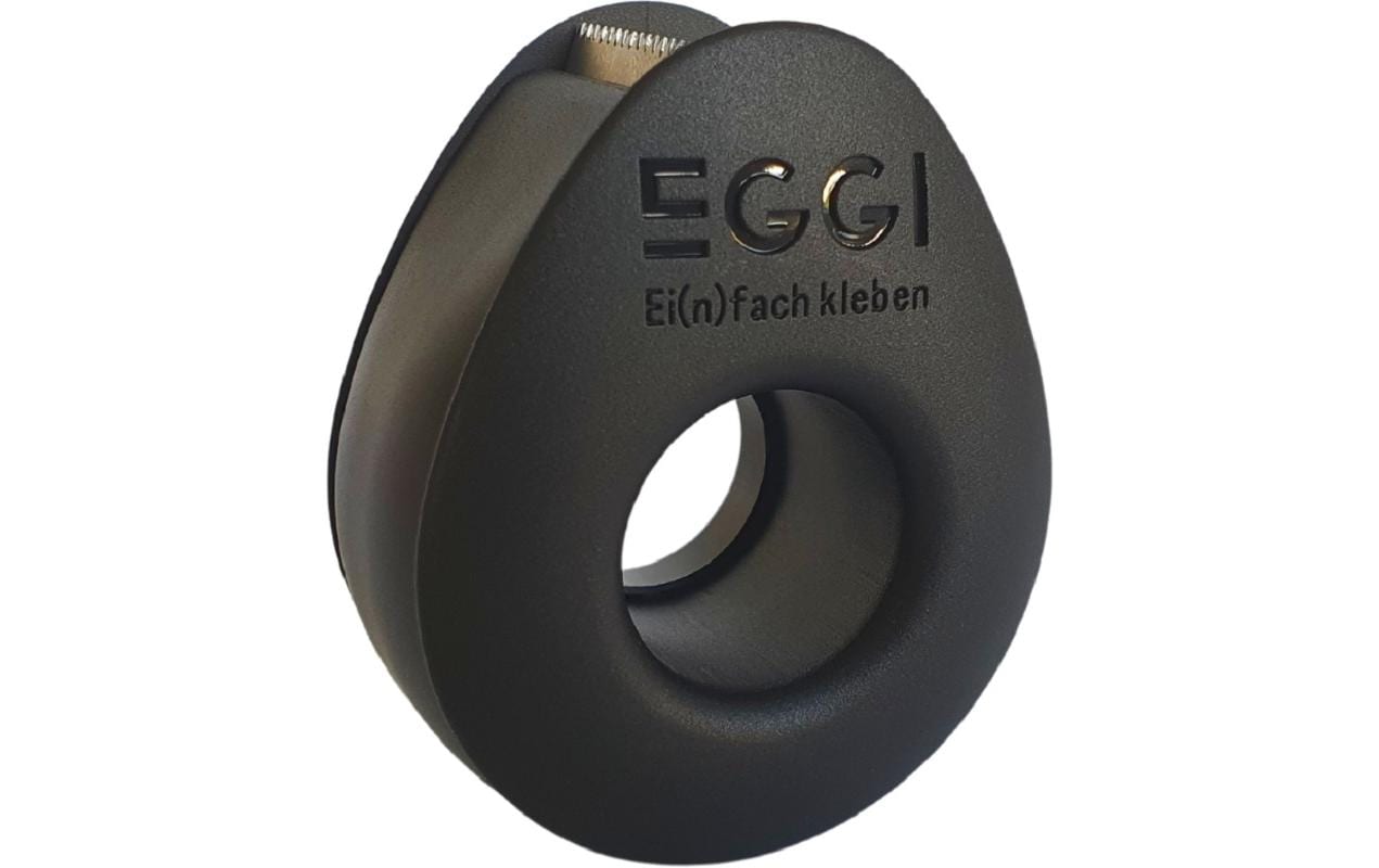 Eggi Tischabroller – für Klebeband bis 19 mm × 10 m, Kunststoff (Recycling), schwarz