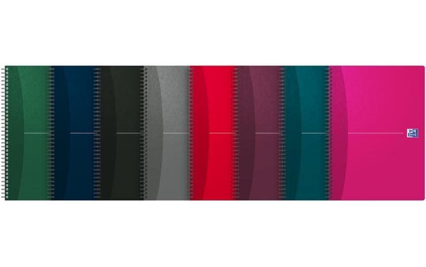Elba Collegeblock – A4 – kariert 5 mm – 90 Seiten – 90 g/m² – Spiralbindung, mehrfarbig, 5 Stück