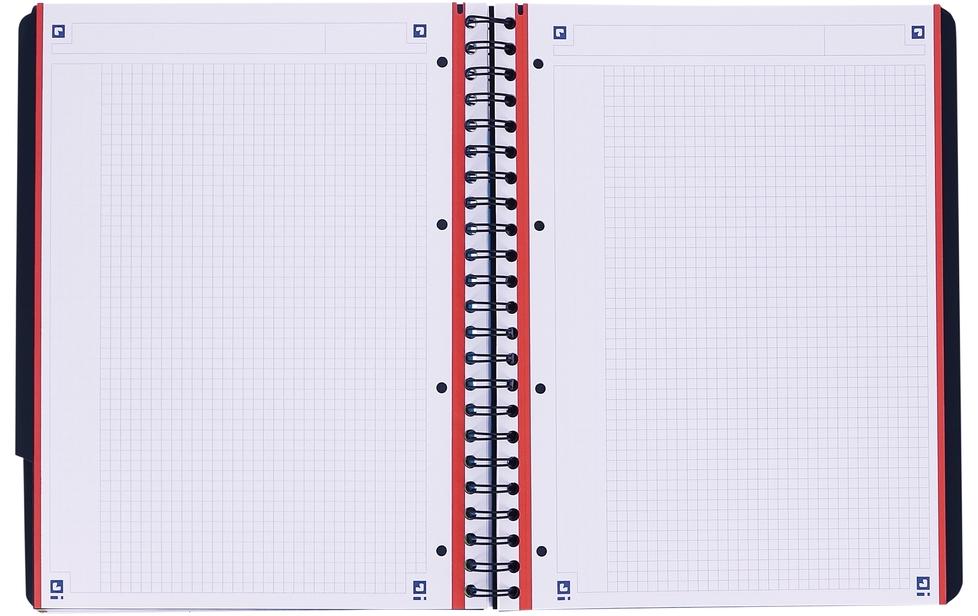 Elba Collegeblock, 4-fach gelocht, perforiert, 90 g/m² – sortiert (gelb, violett, blau, rot) für SCRIBZEE App