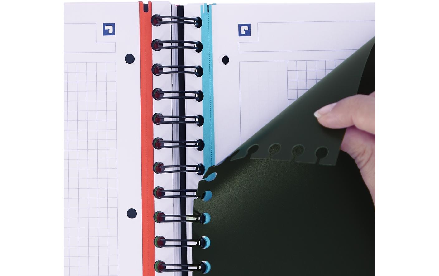 Elba Collegeblock, 4-fach gelocht, perforiert, 90 g/m² – sortiert (gelb, violett, blau, rot) für SCRIBZEE App