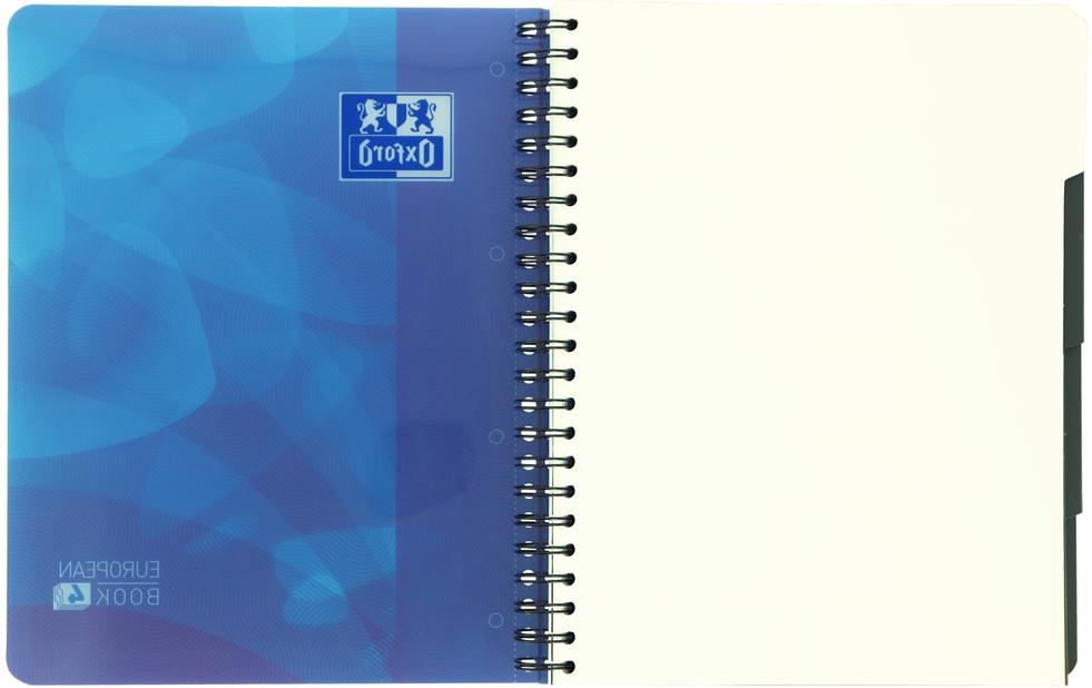Oxford Notizblock – A4 – 120 Blatt – Softcover, 4-fach gelocht, 3 Trennblätter, Dokumententasche – Blau