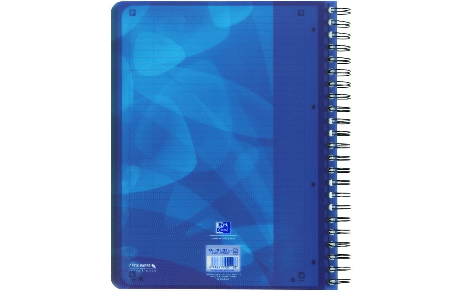 Oxford Notizblock – A4 – 120 Blatt – Softcover, 4-fach gelocht, 3 Trennblätter, Dokumententasche – Blau