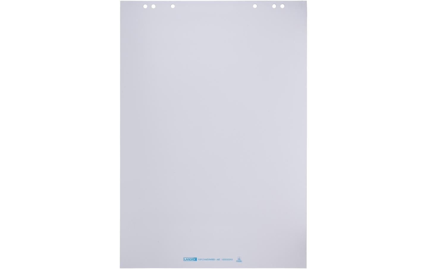 Landré Flipchart-Block – 68 × 98 cm, 20 Blatt/Block, 5 Blöcke, blanko, weiss, Papier
