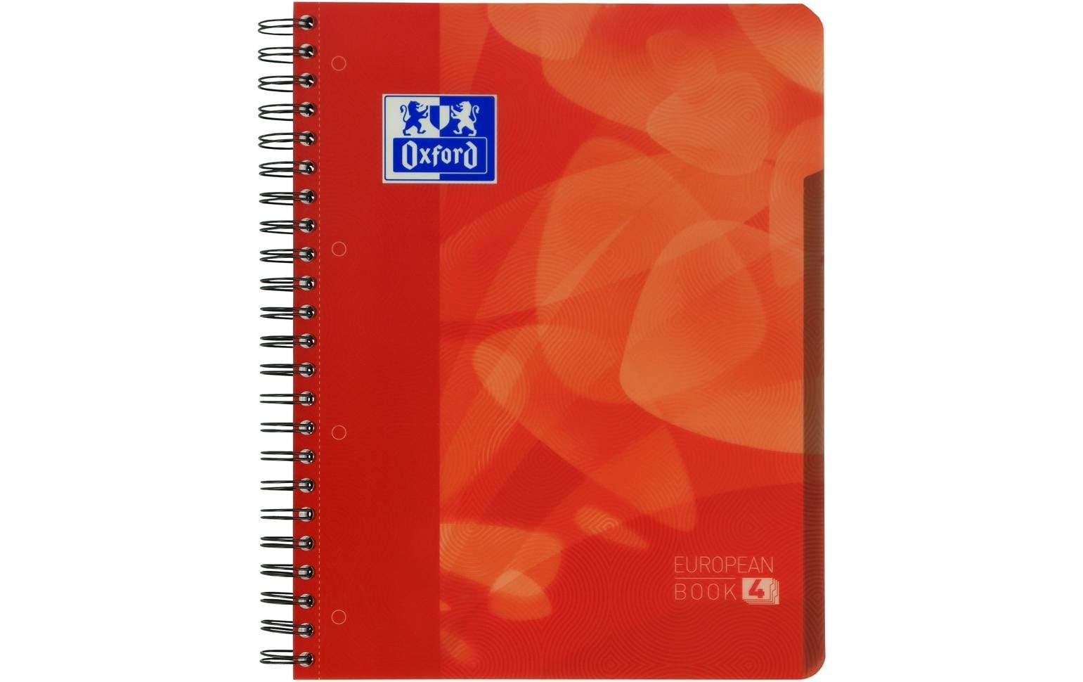 Oxford Collegeblock, A4+, kariert, Spiralbindung, 120 Blatt – rot, für SCRIBZEE App