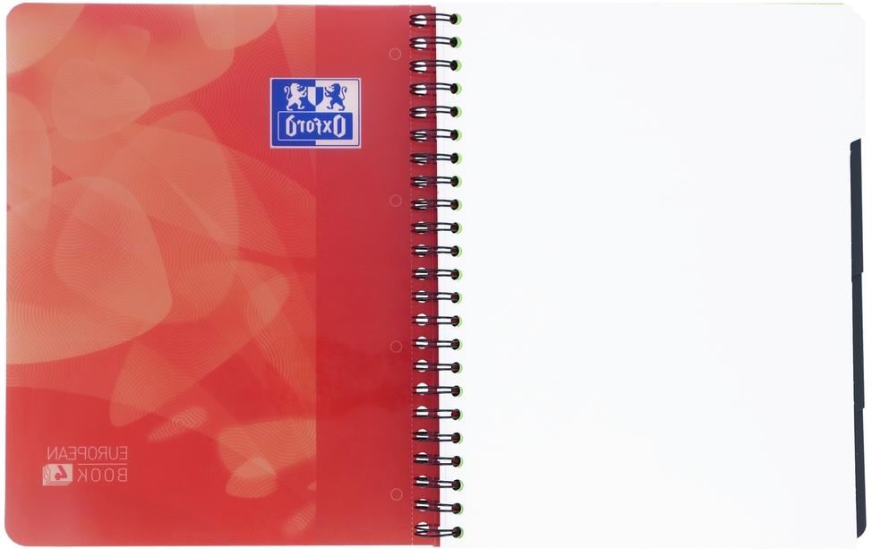 Oxford Collegeblock, A4+, kariert, Spiralbindung, 120 Blatt – rot, für SCRIBZEE App