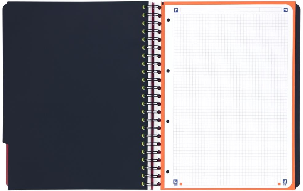 Oxford Collegeblock, A4+, kariert, Spiralbindung, 120 Blatt – rot, für SCRIBZEE App