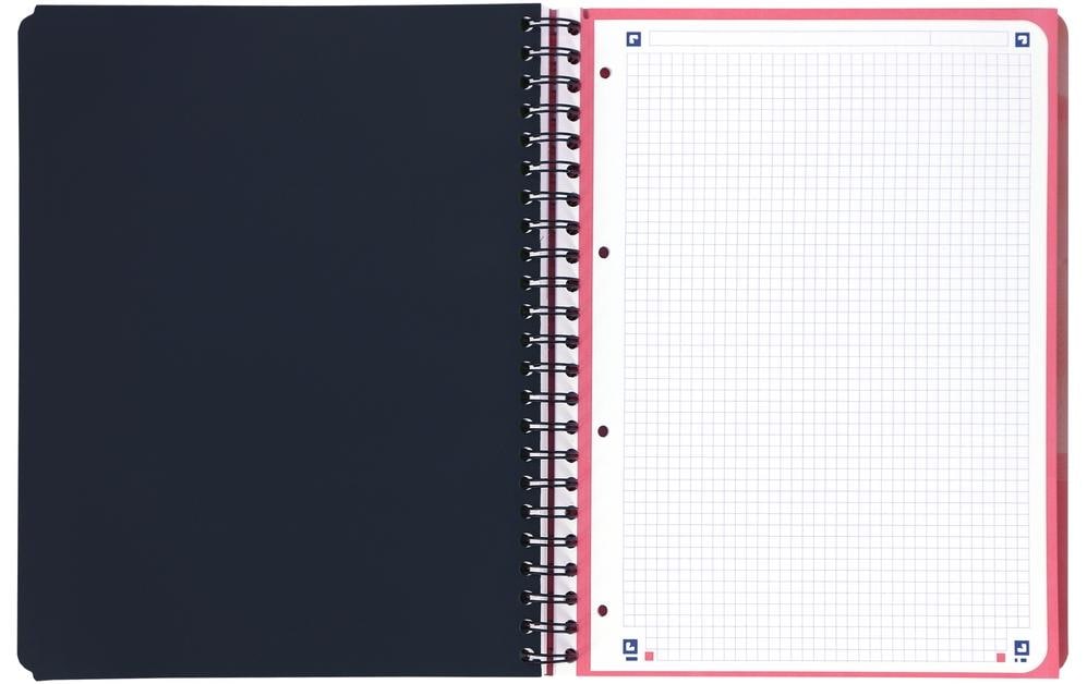 Oxford Collegeblock, A4+, kariert, Spiralbindung, 120 Blatt – rot, für SCRIBZEE App