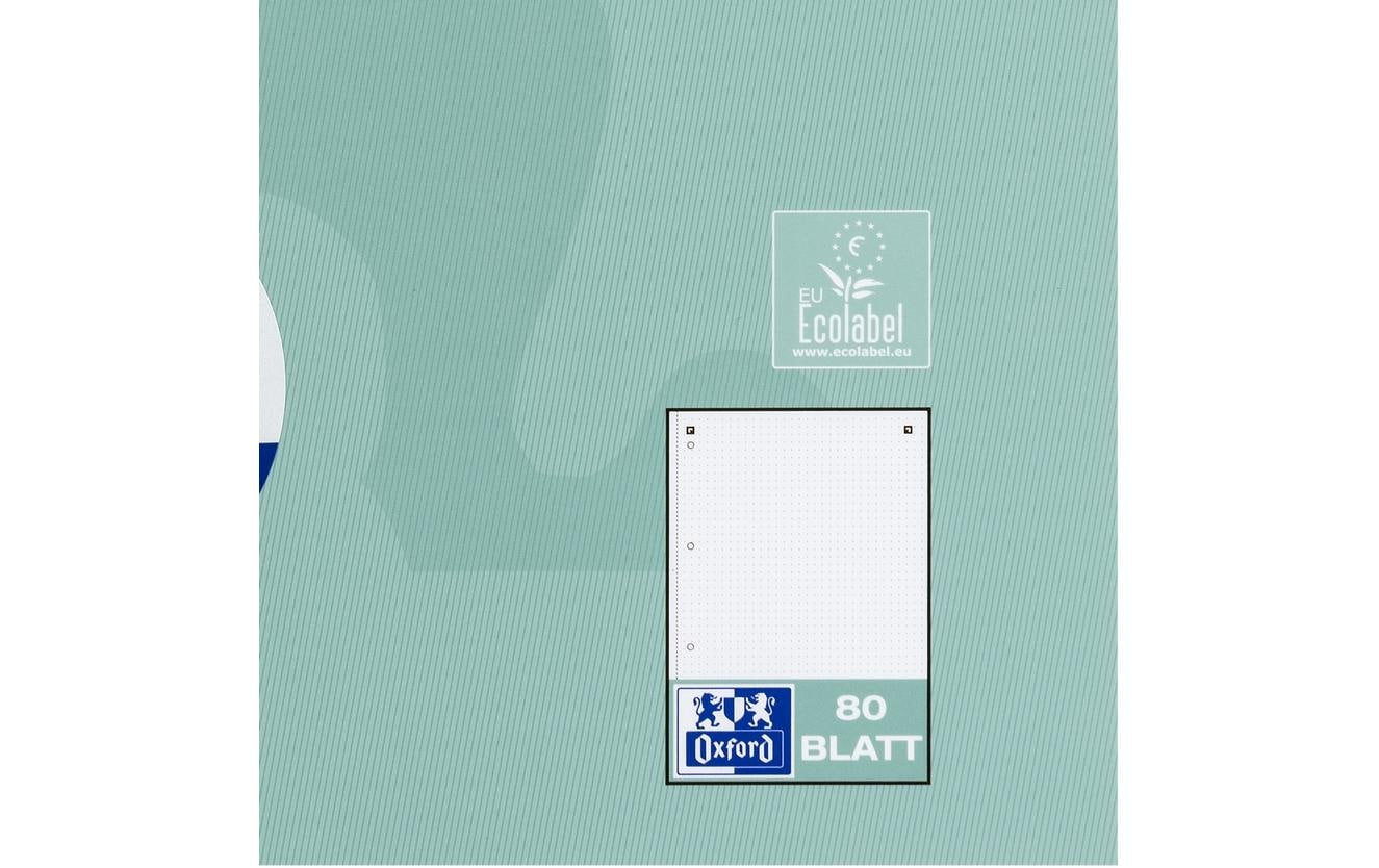 Oxford Collegeblock – 220 × 295 mm – Hardcover, mikroperforiert, Ausreisshilfe, blau/grün, EU Ecolabel