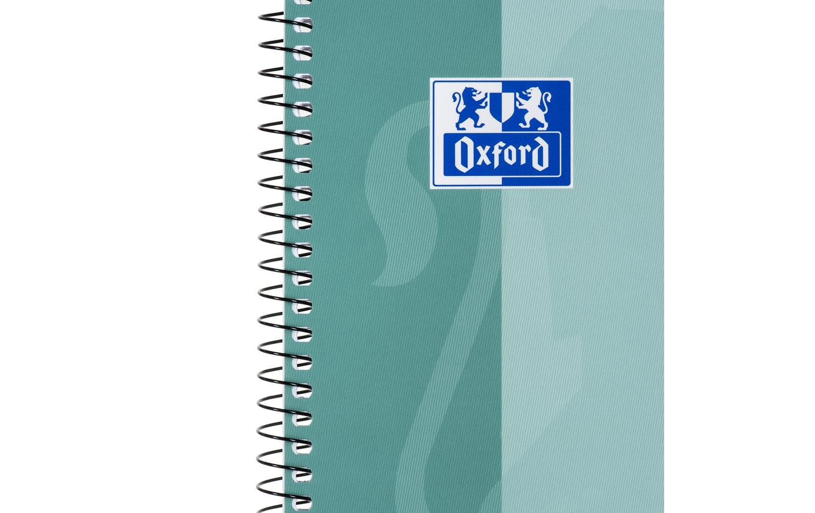 Oxford Collegeblock – A5+ – 90 g/m² – Spiralbindung, mikroperforiert, Ausreisshilfe, Mint, EU Ecolabel