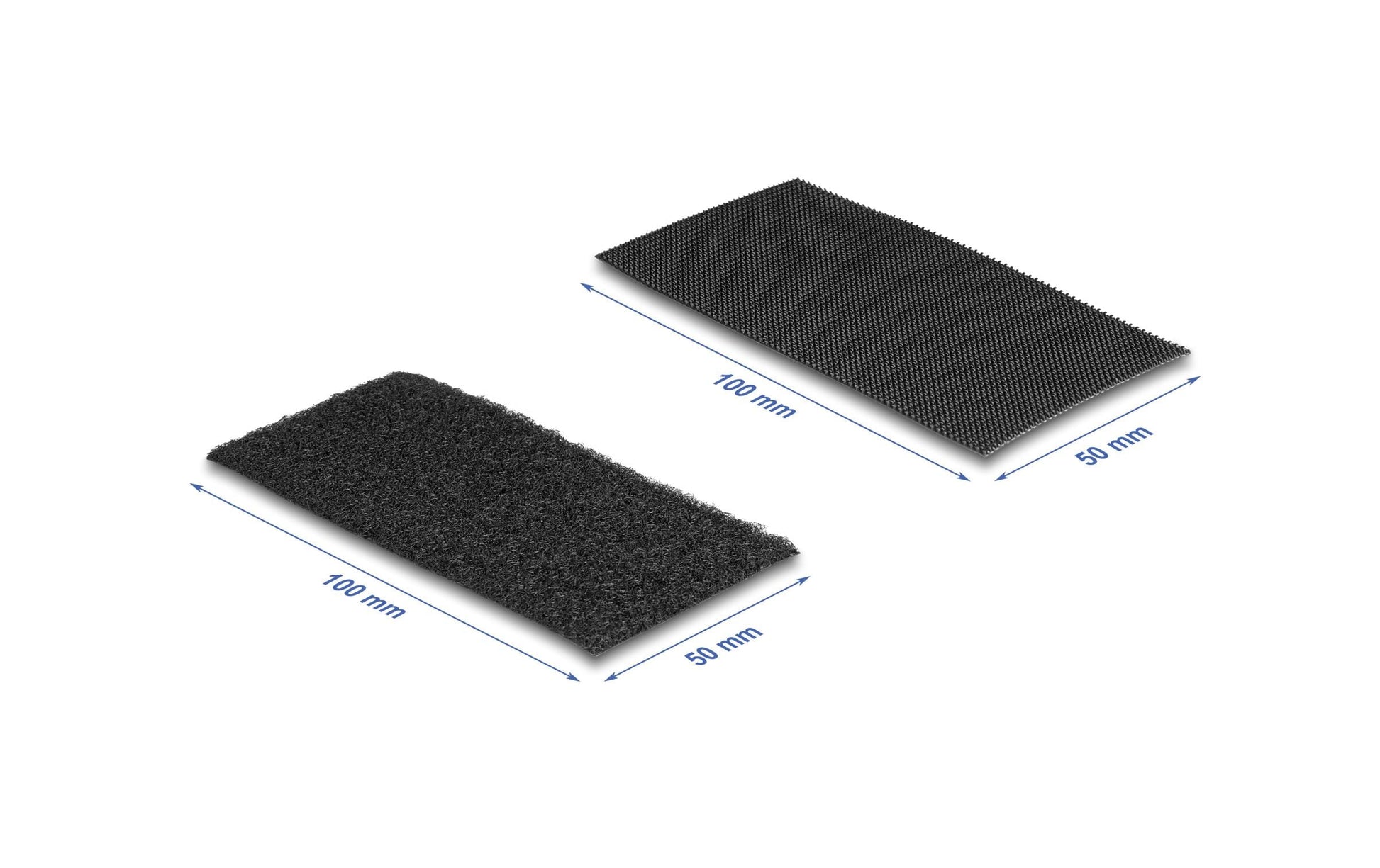 DeLOCK Klettpad, selbstklebend, 50 mm × 0,11 m, schwarz, 10 Stück