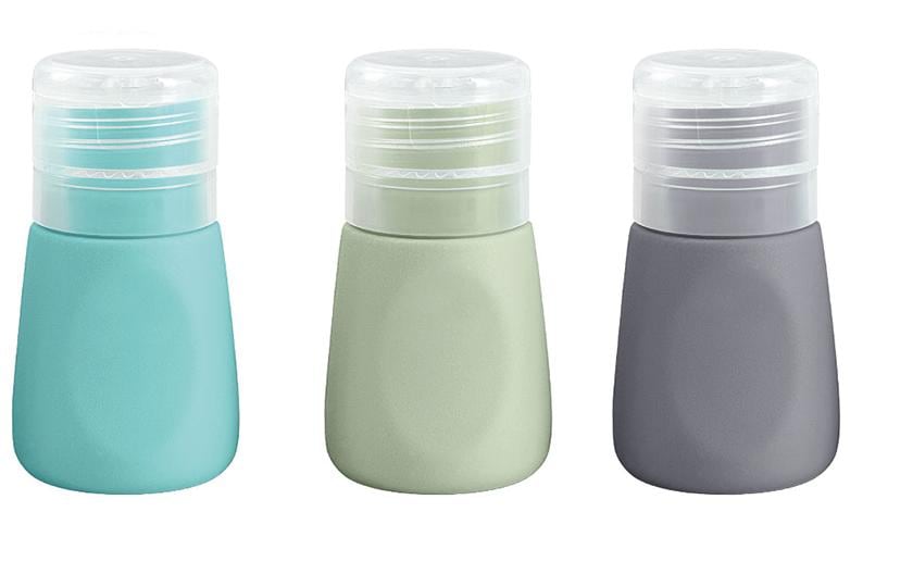 Diaqua Kosmetikflaschen – BPA-frei – 59 ml, 45×80 mm – mehrfarbig – Silikon – 3 Stk.