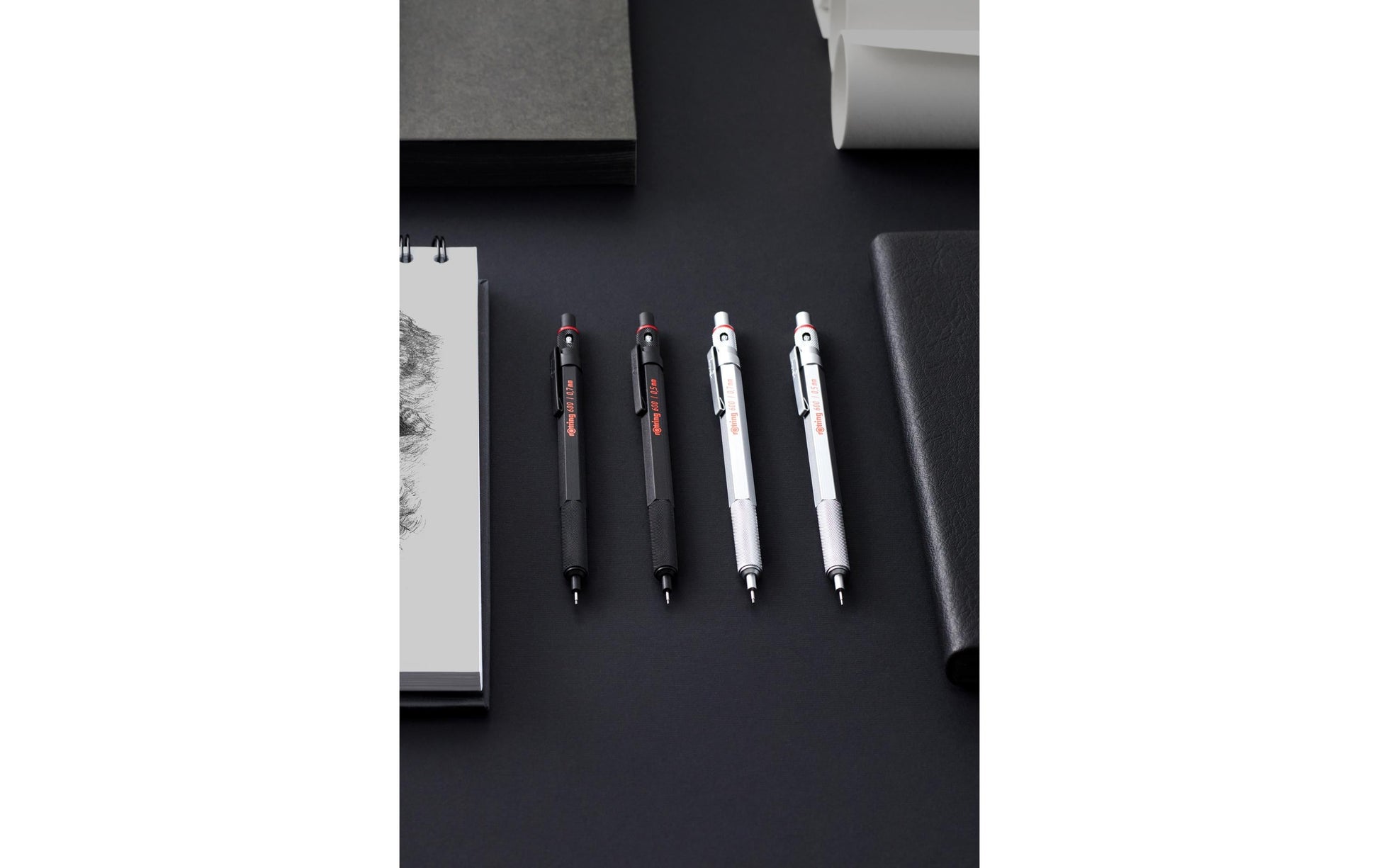 Rotring 600 Druckbleistift – 0,7 mm, Metall, Silber, 1 Stück