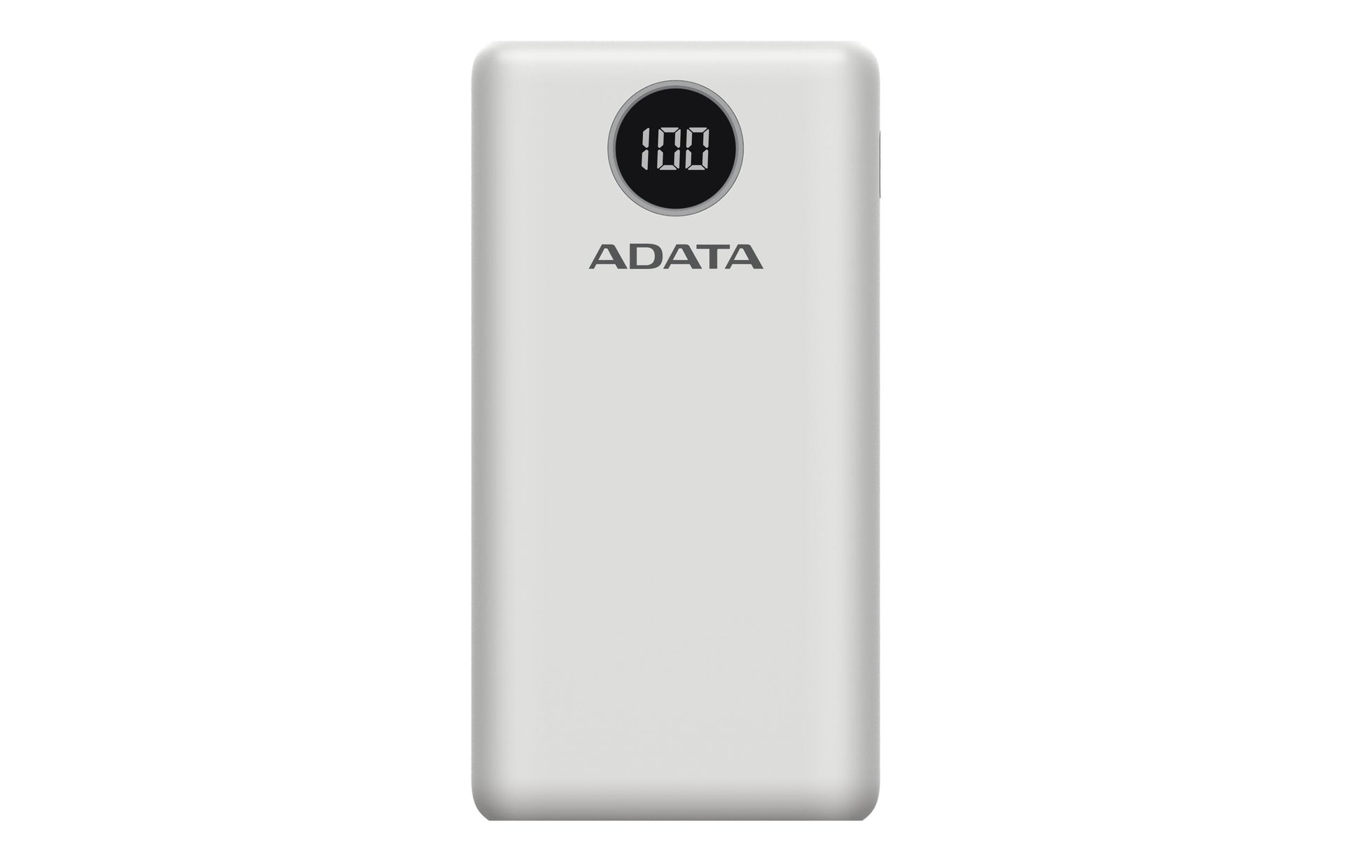 ADATA Powerbank 20000 mAh, PD 18 W, 2× USB-A, 1× USB-C, mit LCD-Display, für Smartphones, Weiss