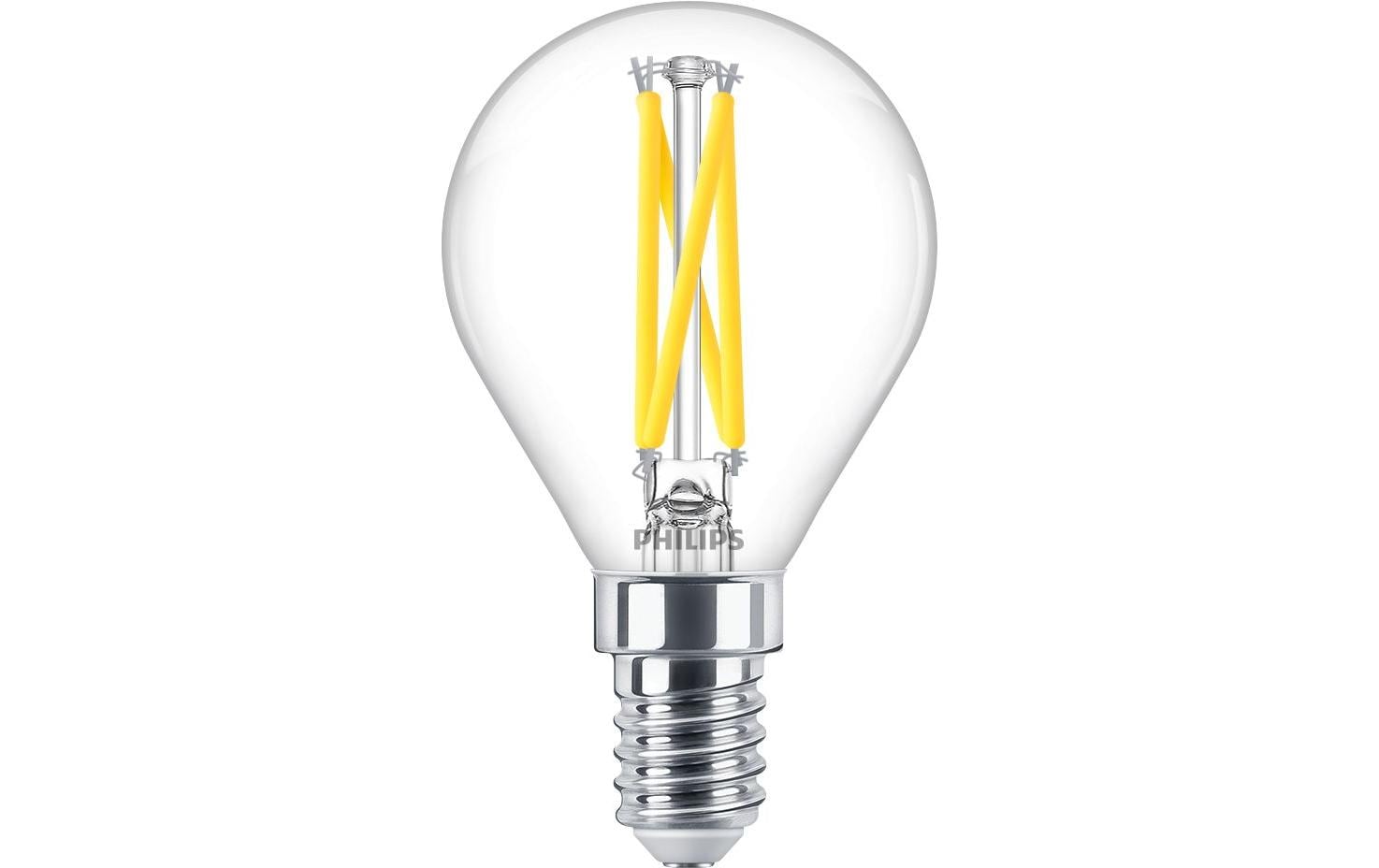 Philips LED-Leuchtmittel E14 P45CL – Warmweiss 2200–2700 K, 340 lm, 2,5 W, dimmbar – 1 Stk.