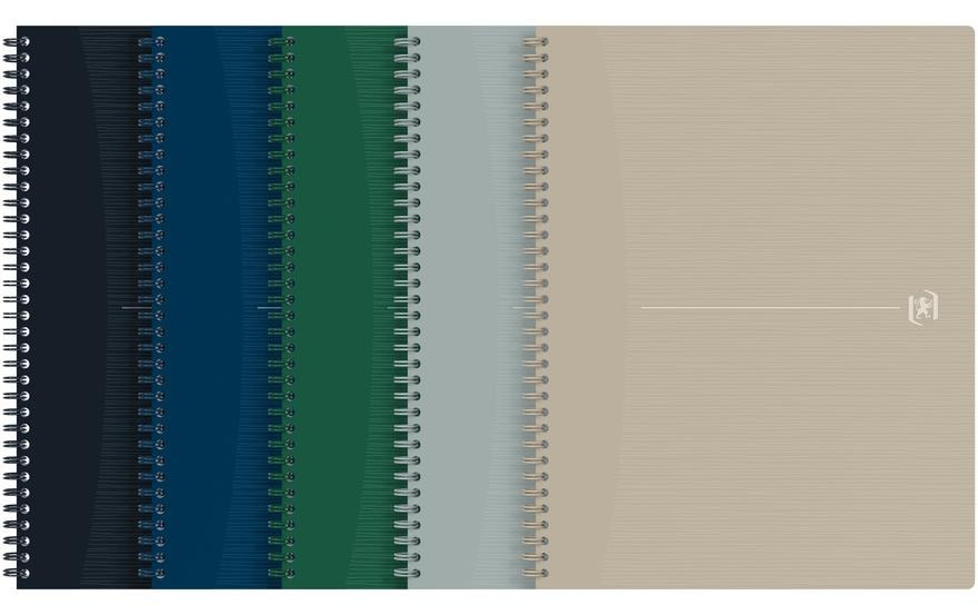 Oxford Spiralbuch – A4+ – 70 Blatt – Doppelspirale, perforiert, SCRIBZEE-kompatibel, stabiler Deckel, schwarz