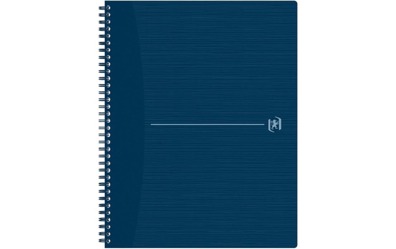 Oxford Spiralheft – A4+ – Doppelspirale, perforiert, kunststoffbeschichteter Softcover, blau, EU Ecolabel